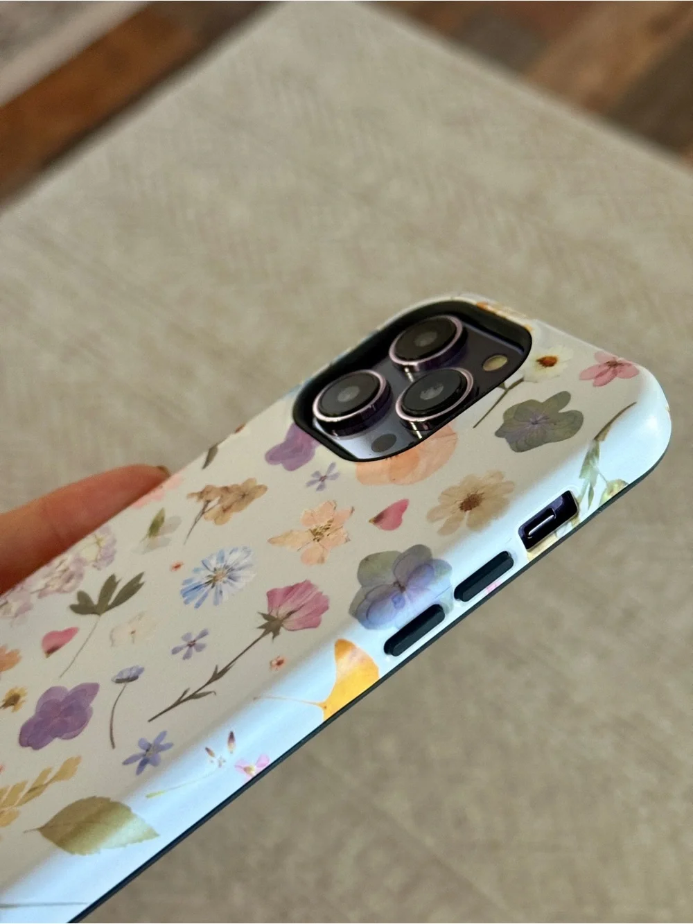 Pressed Floral Print Tough Phone Case For iPhone 14 Pro & 14 Pro Max (MagSafe)